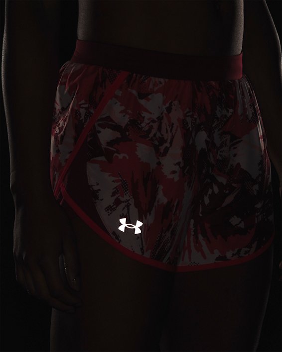 Women's UA Fly-By 2.0 Printed Shorts, Pink, pdpMainDesktop image number 3